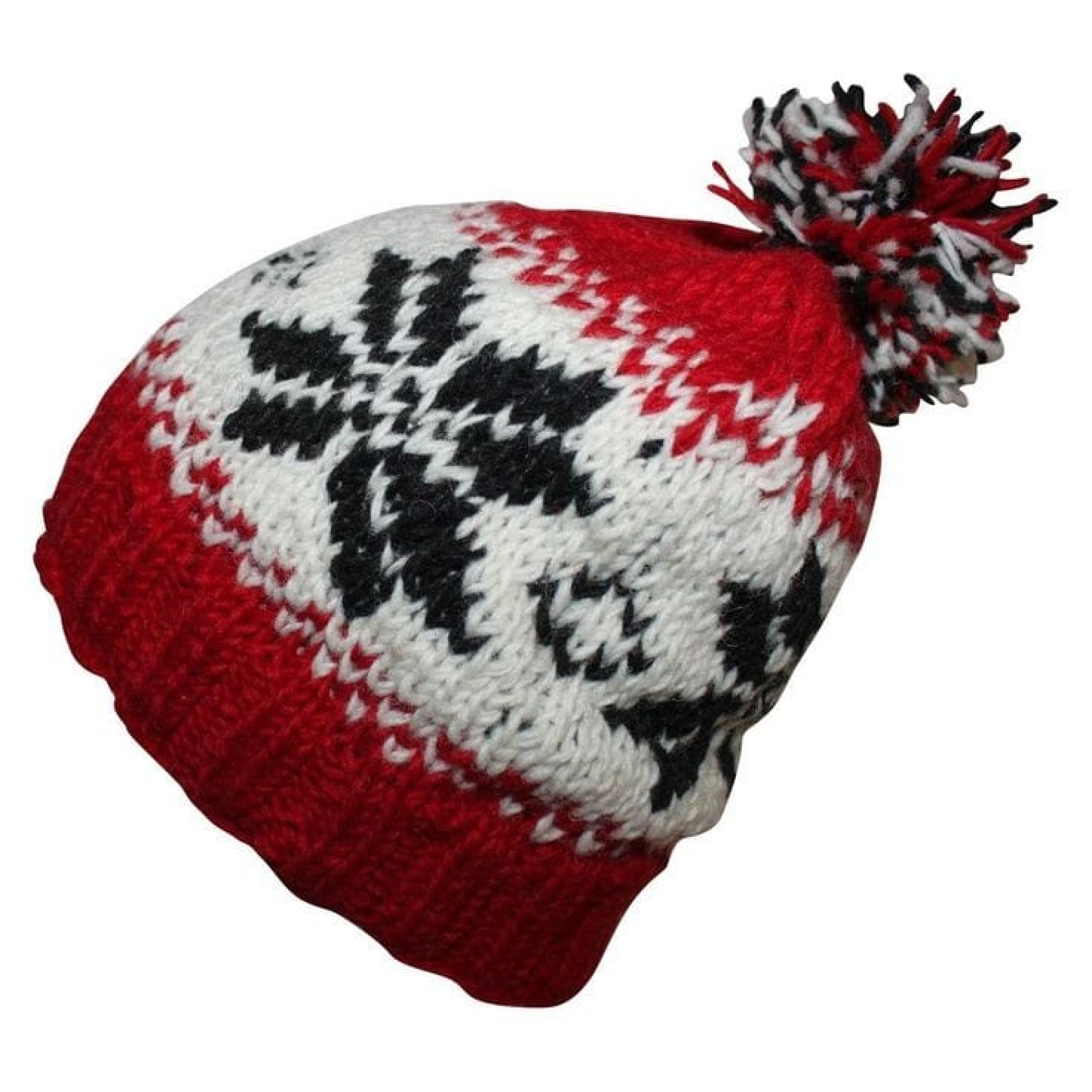 Black Red Knitted Hat