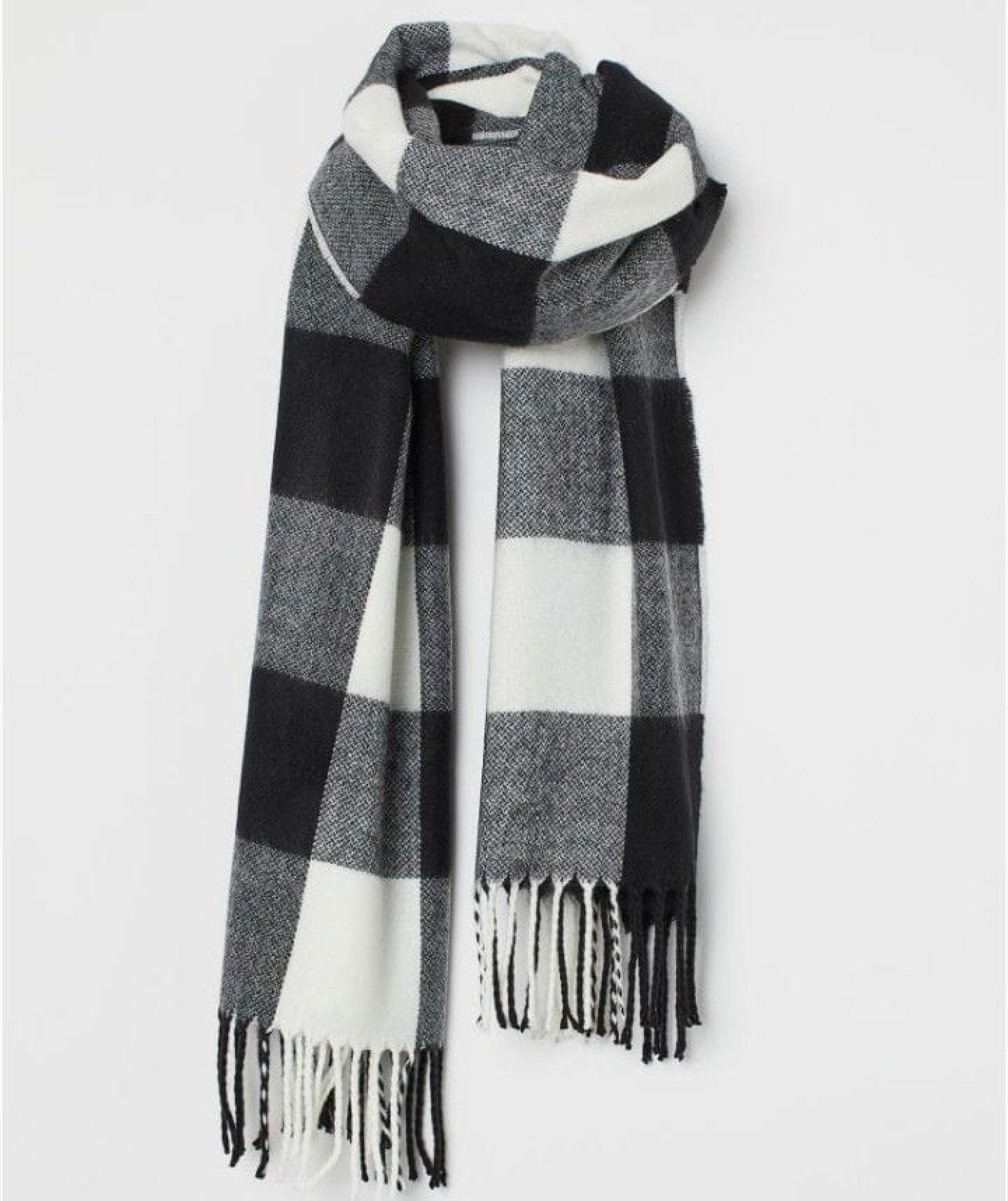 Black and white Pashmina scarf